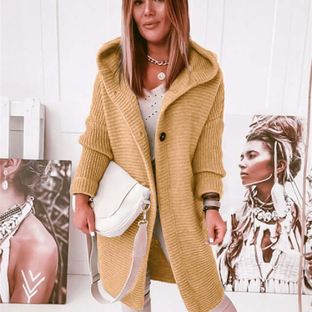 Zephyra - Women's Cosy Knitted Cardigan with Hood